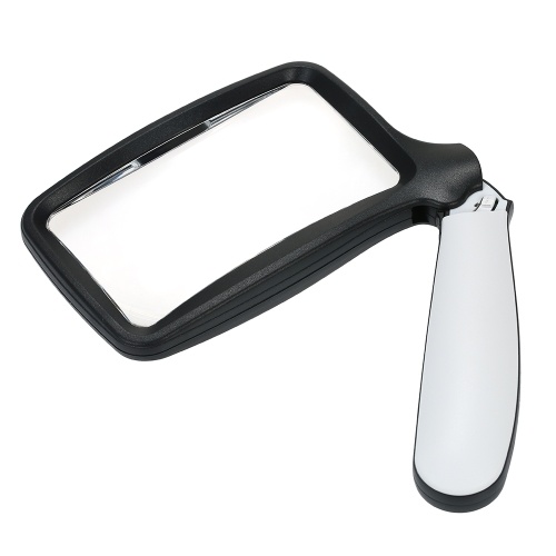 

LED Rectangle Folding Magnifier Portable 2X Magnifying Glass with Light Handheld Foldable Loupe Magnifying Lens for Book Newspaper Jewellery Work Coin Examining Seniors and Kids