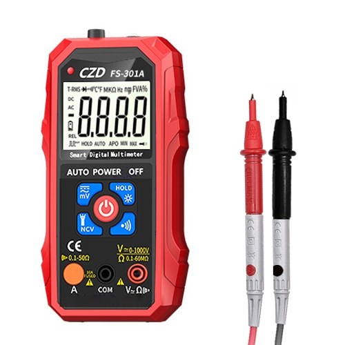 301A  Large Display Screen T-RMS Digital Intelligent Portable Multimeter with Backlight LED Flashlight Function NCV Direct Current AC Voltage Current Measurement Multifunctional Testing Tools