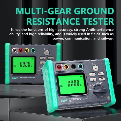 High Accurancy Digital Display Grounding Resistance Tester Multi-Gear Ground Resistance Tester Voltage Meter Megohmmeter Voltmeter Photovoltaic Voltage Measurement Machine DY-4100A 