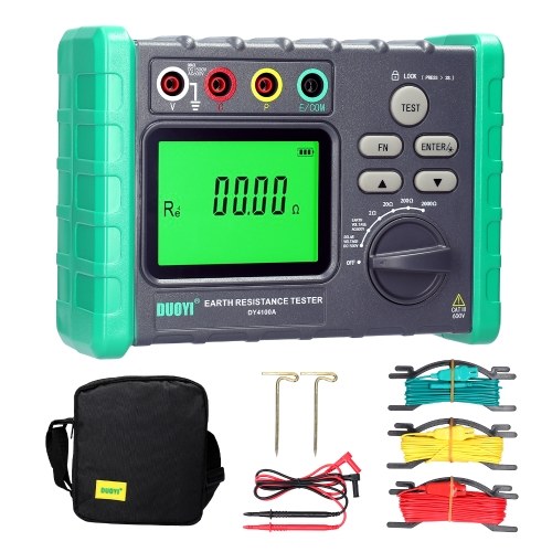 High Accurancy Digital Display Grounding Resistance Tester Multi-Gear Ground Resistance Tester Voltage Meter Megohmmeter Voltmeter Photovoltaic Voltage Measurement Machine DY-4100A 