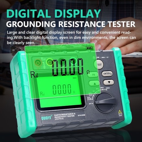 High Accurancy Digital Display Grounding Resistance Tester Multi-Gear Ground Resistance Tester Voltage Meter Megohmmeter Voltmeter Photovoltaic Voltage Measurement Machine DY-4100A 