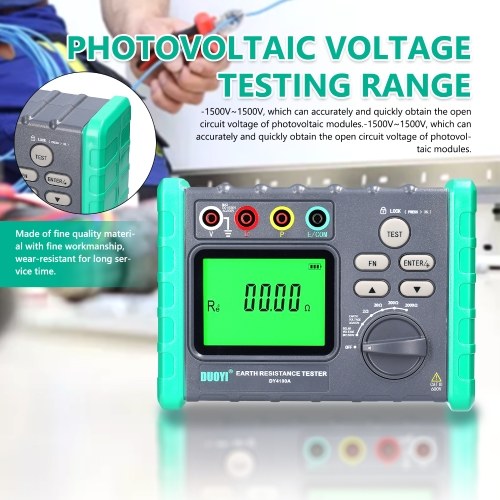 High Accurancy Digital Display Grounding Resistance Tester Multi-Gear Ground Resistance Tester Voltage Meter Megohmmeter Voltmeter Photovoltaic Voltage Measurement Machine DY-4100A 