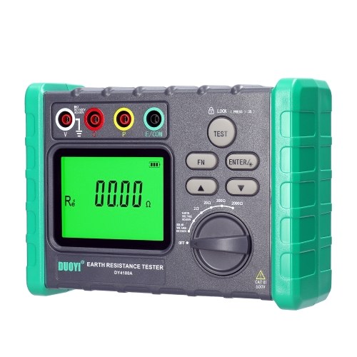 High Accurancy Digital Display Grounding Resistance Tester Multi-Gear Ground Resistance Tester Voltage Meter Megohmmeter Voltmeter Photovoltaic Voltage Measurement Machine DY-4100A 