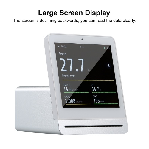 

Multi-Functional Air Quality Detector Home Office School Use Digital Display PM2.5/tVOC/CO2/AQI/Temperature/Humidity Monitor