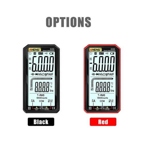 ANENG 4.7-Inch LCD Display AC/DC Digital Multimeter Ultraportable True-RMS Multimeter Auto-Ranging Multi Tester with Amp Volt Ohm Capacitance Continuity Temperature Frequency Diode Tests NCV Tester for Electronics Automotive HVAC Tech 
