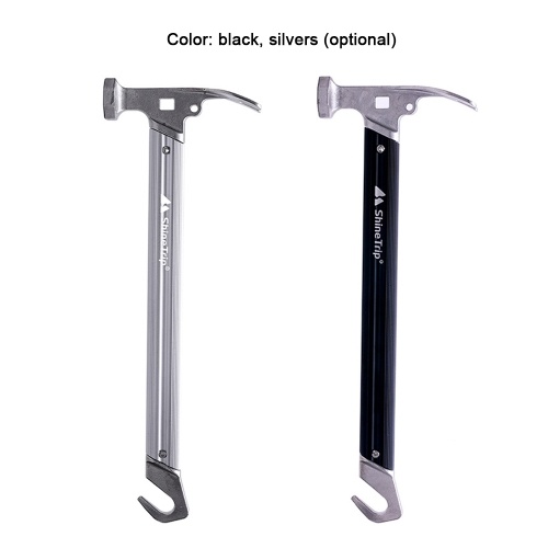 

ShineTrip Outdoor Camping Hammer Aluminum Handle Stainless Steel Hammer Mountaineering Hammer Outdoor Bonfire Hammer Camping Tent Peg Hammer