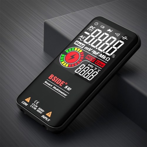 BSIDE S10 Intelligent 9999 Counts Multimeter Digital LCD Display AC/DC Voltmeter Ohmmeter Test Resistance Capacitance Frequency Diode Continuity NCV Live Line with Flash Light Data Hold 