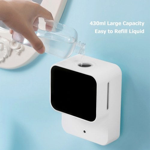 

2 in 1 Wall Mounted Automatic Non-contact Temperature Measuring Soap Dispenser with LED Digital Screen Fever Alarm 430ml