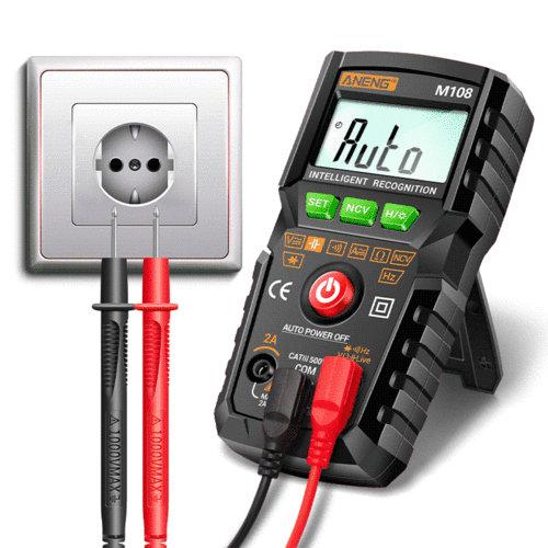 ANENG M108 Smart Digital Multimeter Auto Range 4000 Counts NCV Universal Meter Handheld Multifunctional Tester Voltmeter Ammeter with Backlight Flashlight AC/DC Voltage & Current Resistance Capacitance Frequency Measurement 