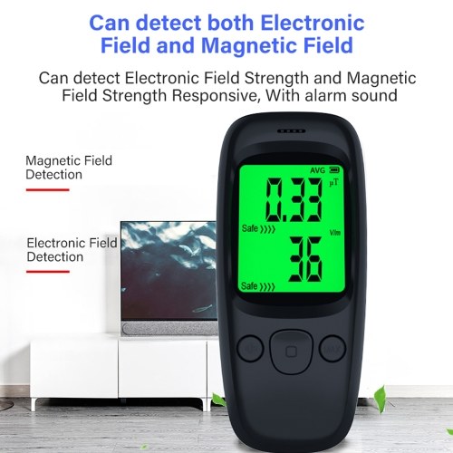 Handheld Portable LCD Display Electromagnetic Radiation Detector Magnetics Field Electric Field Temperature Measurement Device with Sound and Light Slarm Function