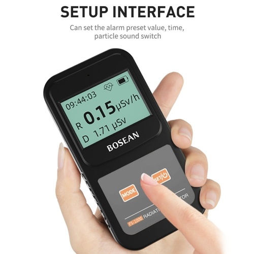 

Handheld Portable Counter Nuclear Radiation Detector Radioactive β-Rays X-Rays γ-Rays Tester Dosimeter Alarm Preset Value Time Set Curve Display with Particle Sound Switch Function
