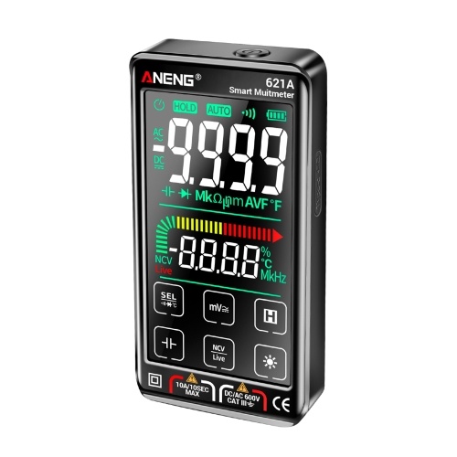 ANENG 621A Touch Screen Intelligent Digital Multimeter 9999 Counts Auto Range Rechargeable Portable NCV Universal Meter Voltmeter Ammeter 