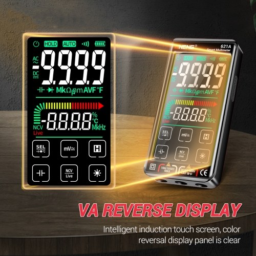 ANENG 621A Touch Screen Intelligent Digital Multimeter 9999 Counts Auto Range Rechargeable Portable NCV Universal Meter Voltmeter Ammeter 