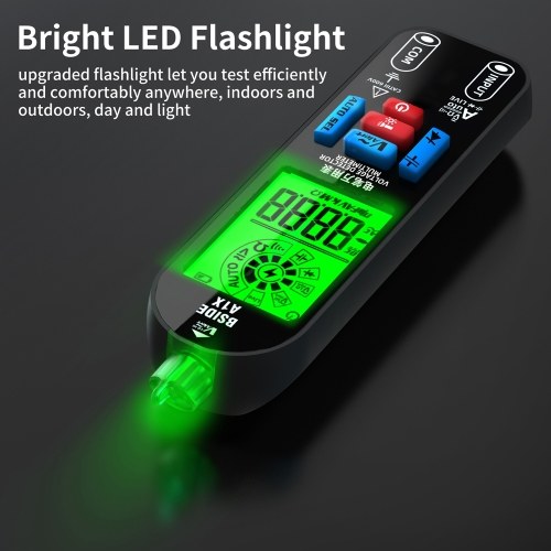 BSIDE Handheld Digital Multimeter Electric Test Pen Professional Voltage Resistance Diode Tester Live Wire Recognition Meter with Automatic Shutdown and Flashlight Function 