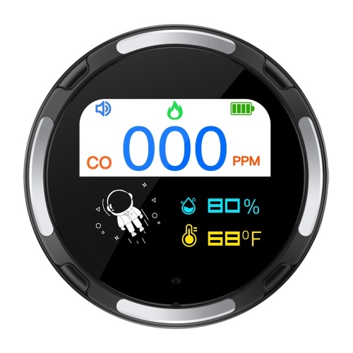 2.1-inch Display Detector Portable Carbon Monoxide Tester Multifunctional Temperature and Humidity Test Meter Electrochemical Sensor IP65 Waterproof Household Air Quality Meter 