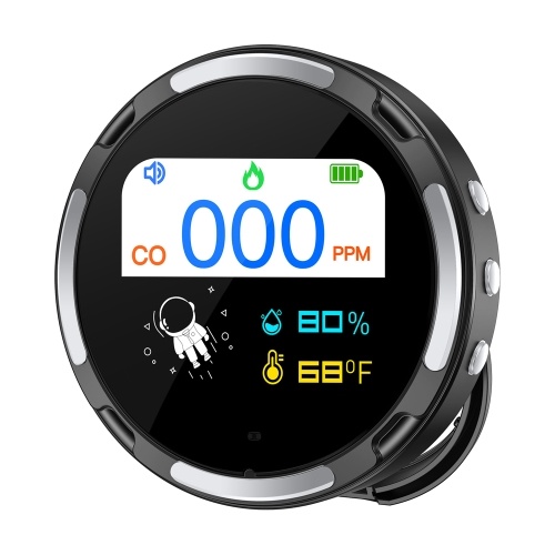 2.1-inch Display Detector Portable Carbon Monoxide Tester Multifunctional Temperature and Humidity Test Meter Electrochemical Sensor IP65 Waterproof Household Air Quality Meter 