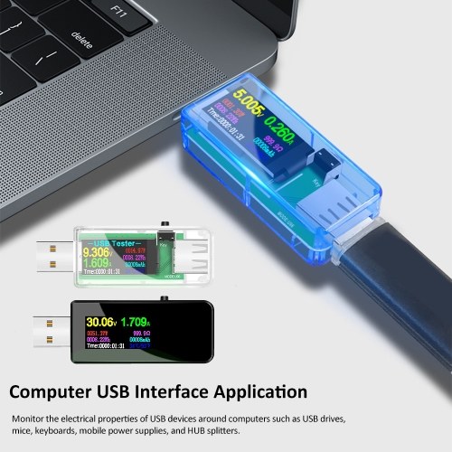 13 in 1 USB Tester Current Voltage Indicator Color LCD Display USB Tester Electric Ammeter Power   Meter Charge DC Digital Multimeter Voltmeter Wattmeter Portable High-Precision USB Tester 
