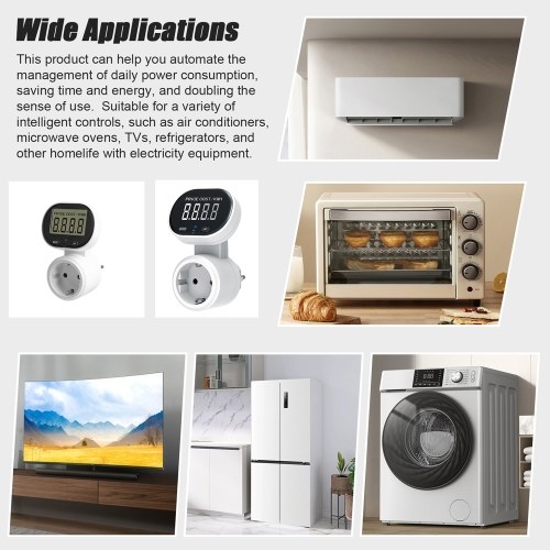 45° Rotating Large LCD Screen Power Metering Socket Digital Display Energy Meter Intelligent Power Testing Device (Common Type) 