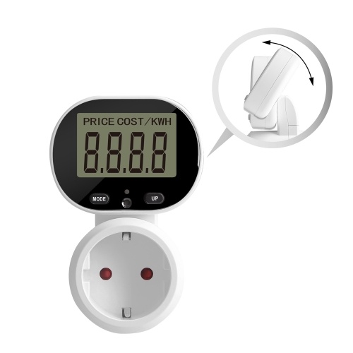 45° Rotating Large LCD Screen Power Metering Socket Digital Display Energy Meter Intelligent Power Testing Device (Common Type) 