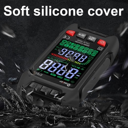 9999 Counts Digital Multimeter Color Display Handheld Multimeter NCV Noncontact Sensing Professional Voltage Current Capacitance Resistance Diode Measurement Meter Temperature Tester 