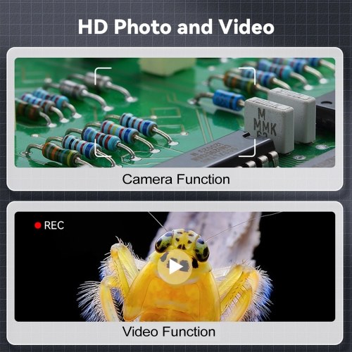 2.0inch Digital Handheld Microscope 1080P 500X Video Coin Microscope with Magnifying Glass and 8 LEDs for Electronics Coins Jewelry Watch Repairs 