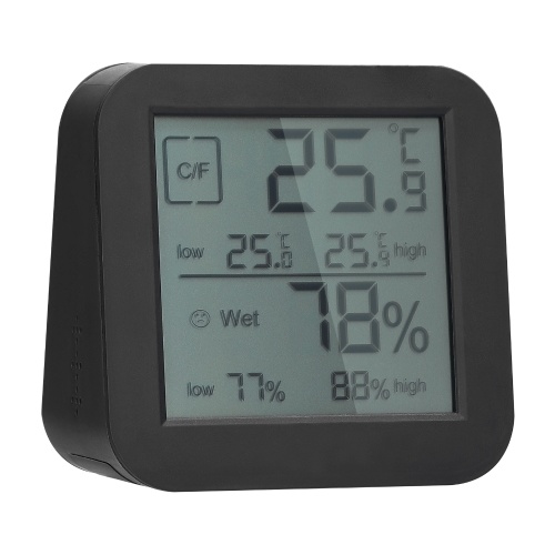 Multifunctional LCD Digital Display Touching Screen Hygrothermograph Indoor Humidity and Temperature Meter Dual-Screen Table Clock Countdown Clock 