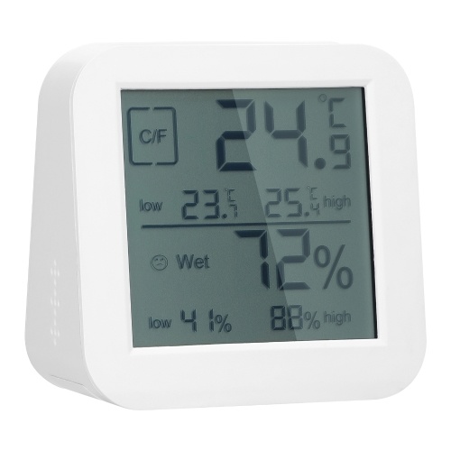 Multifunctional LCD Digital Display Touching Screen Hygrothermograph Indoor Humidity and Temperature Meter Dual-Screen Table Clock Countdown Clock 