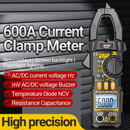 ANENG PN108 Digital Clamp Meter Voltage Current Tester Professional 6000 Counts Multimeter with LCD Display Diode Temperature Hz Ohm Capacitance Tester 