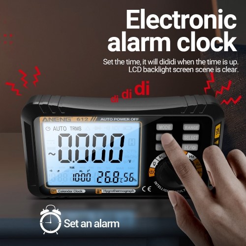 

ANENG 612 Smart 3 in 1 Digital Multimeter Perpetual Calendar Temperature and Humidity Ammeter Voltmeter 4000 Count Professional Measurement Multimeter Test Tools