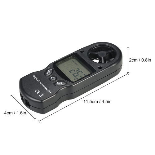 

8 in 1 Handheld Digital Anemometer Wind Speed/Temperature/Humidity/Wind Chill/Heat Index/Dew Point/Barometric Pressure/Altitude Meter with LCD Backlight--Red