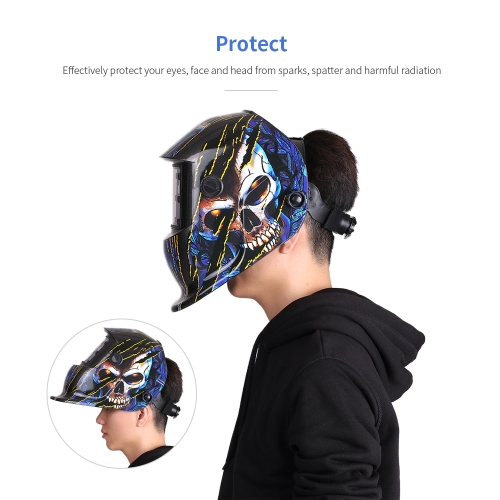 

Industrial Welding Helmet Solar Power Auto Darkening Welding Helmet TIG MIG with Adjustable Head Band