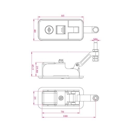 

Toolbox Lock Handle Compression Latch Trailer Luggage Truck Caravan Canopies Locks Trunk Box Suitcase Door Knob (Black)