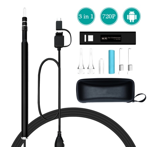 

Беспроводная ушная ушная ухо Earpick Endoscope 5.5mm 720P Объектив Earwax Clean Tool Ухо Нос Медицинская камера для осмотра бореск
