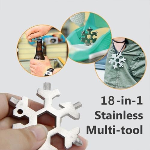 

18 in 1 Multi-purpose Screwdriver Tool Snowflake Shaped Stainless Steel