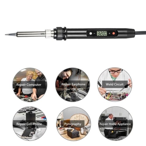 

80W Professional LCD Digital Temperature Adjustable Electric Soldering Iron Tool Lead-free Mini Soldering Station