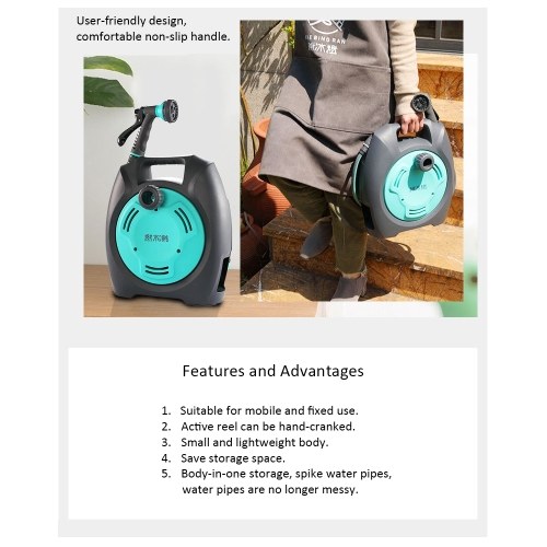 

Mini Portable Car Washer Pipe High Pressure Water Tool Reel Hose Set Agricultural Home Gardening Flowers Storage Suit Cart Watering Gardening Tools Home Cleaner Plumbing Storage Rack