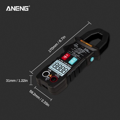 ANENG ST205 4000 Counts Full Intelligent Automatic Range True RMS Digital Multimeter Clamp Meter AC/DC Voltage NCV Resistance Auto Range Flashlight with Temperature Measurement 
