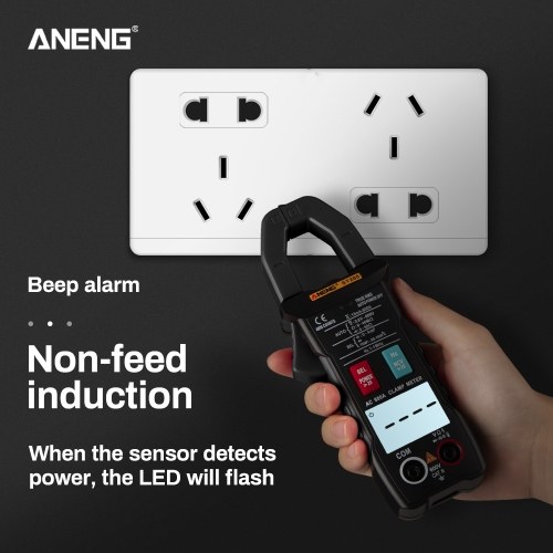 ANENG ST205 4000 Counts Full Intelligent Automatic Range True RMS Digital Multimeter Clamp Meter AC/DC Voltage NCV Resistance Auto Range Flashlight with Temperature Measurement 