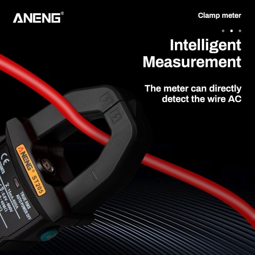 ANENG ST205 4000 Counts Full Intelligent Automatic Range True RMS Digital Multimeter Clamp Meter AC/DC Voltage NCV Resistance Auto Range Flashlight with Temperature Measurement 