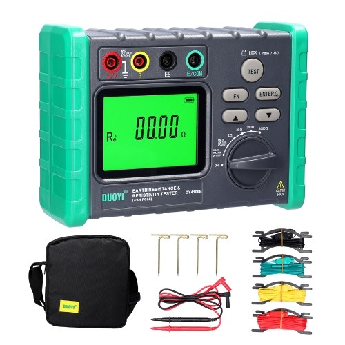High Accurancy Digital Display Grounding Resistance Tester Multi-Gear Ground Resistance Tester Voltage Meter Megohmmeter Voltmeter Photovoltaic Voltage Measurement Machine DY-4100B 