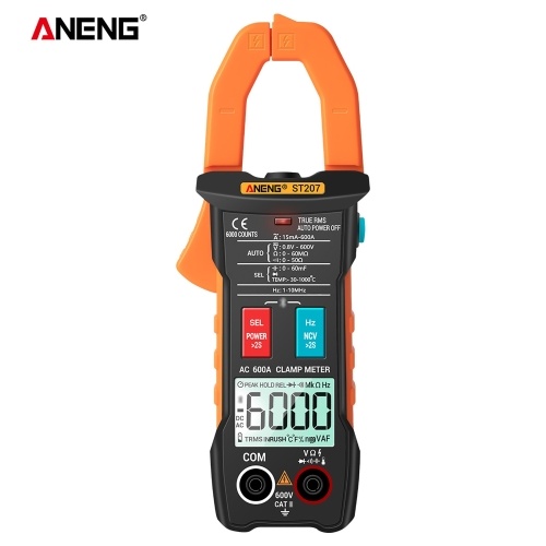 

ANENG True RMS Clamp Meter with App Remote Control Autoranging Digital Multimeter DC/AC Voltage Detector AC Amp Meter with Ohm Capacitance NCV Continuity Diode Hertz Temperature Tester for Professionals Air Conditioner