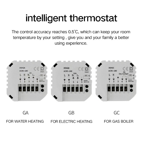 

Intelligent Temperature Controller Thermostat Push Button Type Intelligent Temperature Control Switch Home Intelligent Life Hotel Multifunction Temperature Control Tool GA/GB/GC Optional