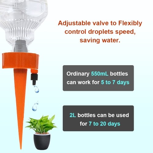 

KKmoon Automatic Watering Device Water Dropper Drip Watering Device Garden Irrigation Tool for Flower Plants Orange