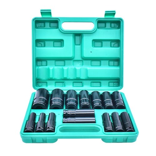 

15PCS High-carbon Steel Electric Wrench Socket Set Household Automobile and Motorcycle Repairing Maintenance Tool Accessory Kit