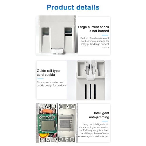 Multifunctional Automatic Reclosing Protector Power Adjustable Electric Source Protecting Device LCD Screen Voltage Current Leakage Display Protections Values Settable 