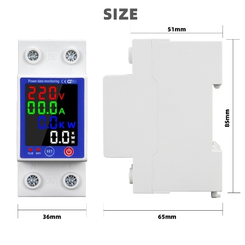 

Automatic Reclosure Protector Intelligent Metering Breaker LCD Display Reclosing Switch Overload Overvoltage Undervoltage Current Limiting Protections Circuit Breaker