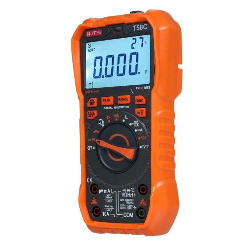 NJTY T58C Digital Multimeter 9999 Counts Multimetro AC/DC Voltage Meter Capacitance Professional Electrician Tools 