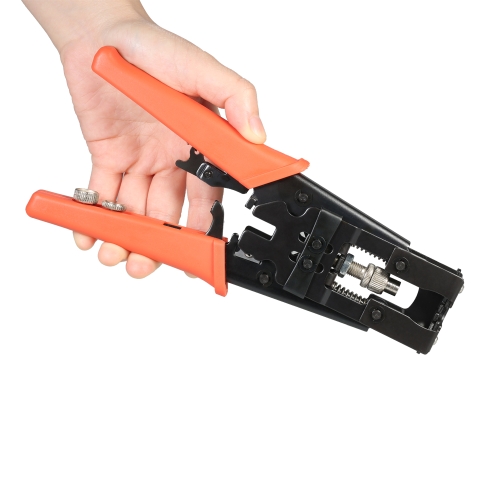 

Multifunctional Coax Compression Connector Adjustable Tool Cable Crimping Pliers Wire Cutter for F BNC RCA RG58 RG59 RG6