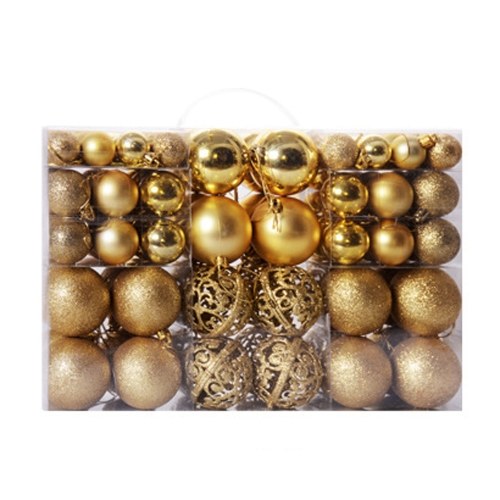 100pcs Christmas Baubles Kit Christmas Tree Decoration Hanging Balls Set with Storage Box