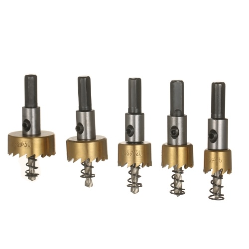 

5pcs HSS Hole Saw Hole Opening Drills Expanding Drill Hole Saws & Adaptors with Separate Storage Case and Wrenches